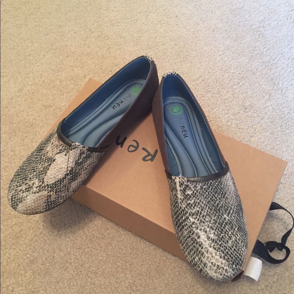 Reneu Brown Snakeskin Kenzie Flats